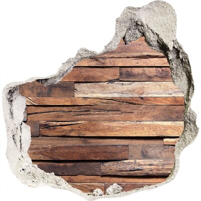 trapstickers tegels Houten wand in een gat