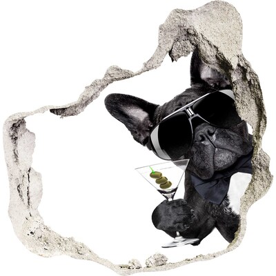 trapstickers mozaiek Stijlvolle hond met een drankje