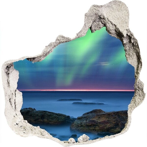 trapstickers natuur Aurora Borealis boven de oceaan