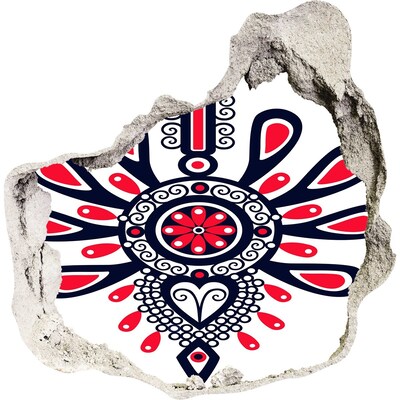 zelfklevende trapfolie Kleurrijk etnisch patroon in een gat in de muur