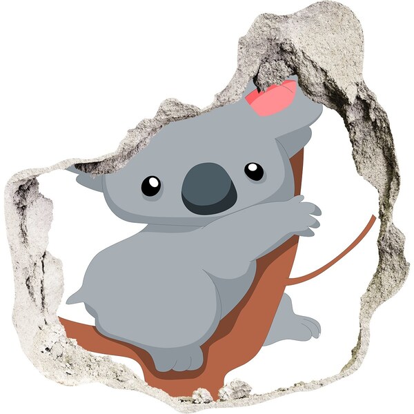Dziura 3d fototapeta naklejka Koala w dziurze w ścianie