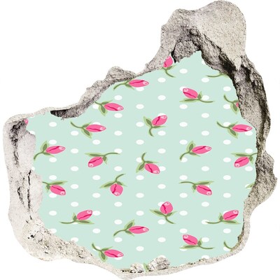 trapstickers mozaiek Bloemenpatroon op een groene achtergrond