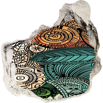 trapstickers tegels Kleurrijke patronen op een stenen achtergrond