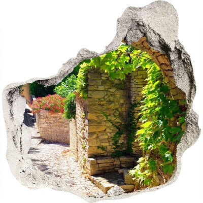 Fototapeta dziura na ścianę 3d Zielona uliczka w miasteczku