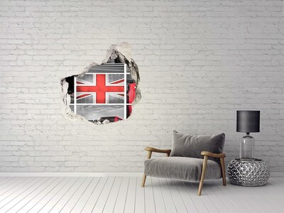 Fototapeta dziura na ścianę 3d Brytyjski krajobraz w dziurze w ścianie