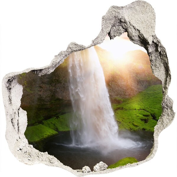 trapstickers tegels Een waterval in een groen landschap