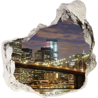 trapstickers tegels Uitzicht op de Brooklyn Bridge 's nachts