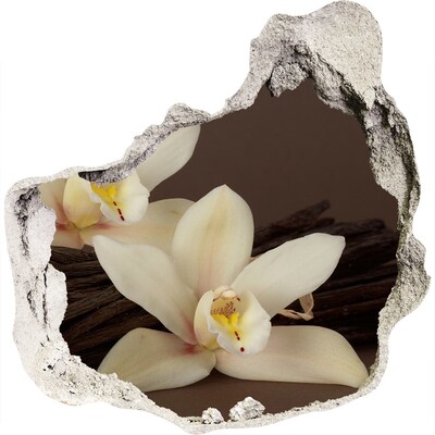 trapstickers mozaiek Orchideeën in een beschadigde muur