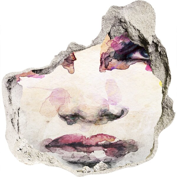 zelfklevende trapfolie Het gezicht in de verwoeste muur