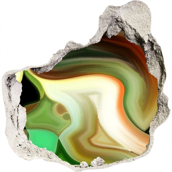 trapstickers natuur Kleurrijke steen in een gat in de muur