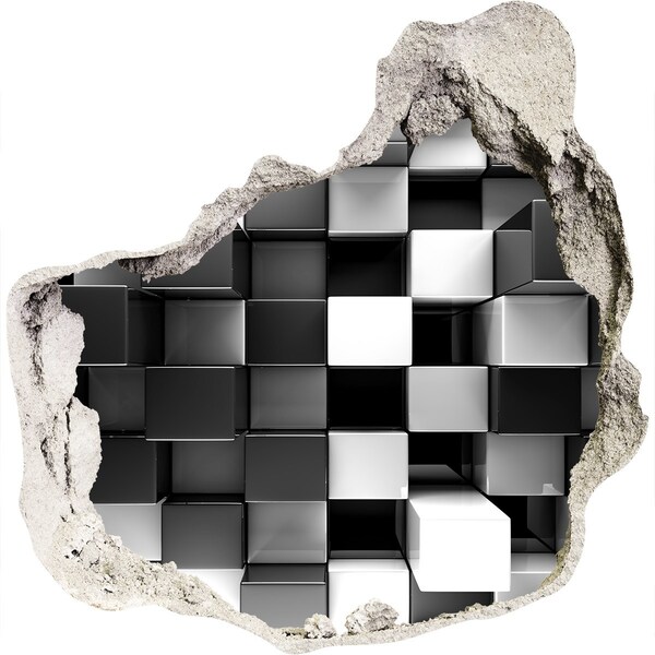 trapstickers tegels Zwart-witte kubussen in de muur