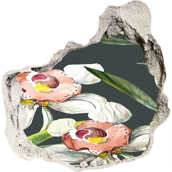 tegelstickers keuken Bloemen in beton