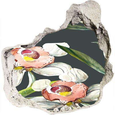 tegelstickers keuken Bloemen in beton