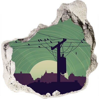 trapstickers tegels Zonsondergang in de stad