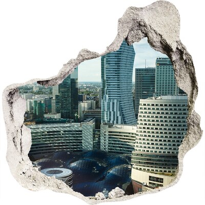 Fototapeta dziura na ścianę 3d Widok na nowoczesne miasto