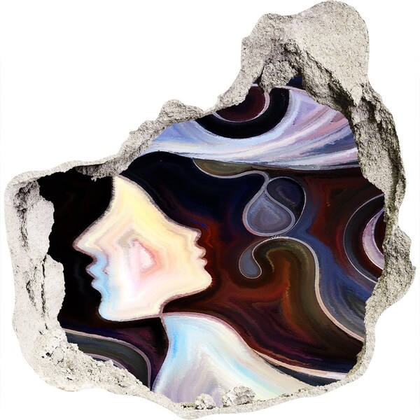 Dziura 3d fototapeta na ścianę Oblicza w chaosie kolorów