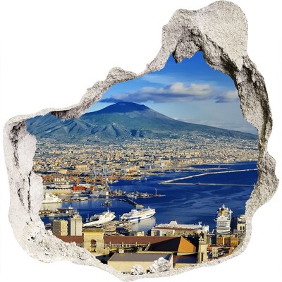 zelfklevende trapfolie Uitzicht op Napels met de Vesuvius op de achtergrond.