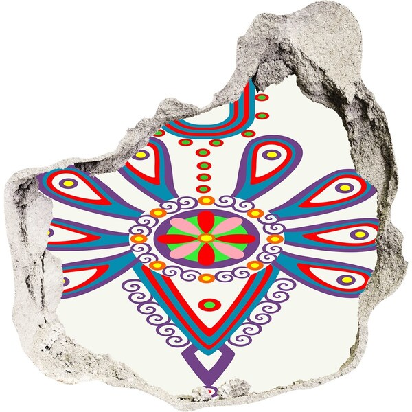 trapstickers natuur Een kleurrijk patroon tegen de achtergrond van een beschadigde muur.