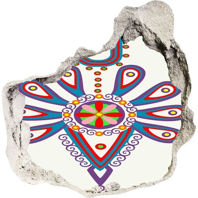 trapstickers natuur Een kleurrijk patroon tegen de achtergrond van een beschadigde muur.