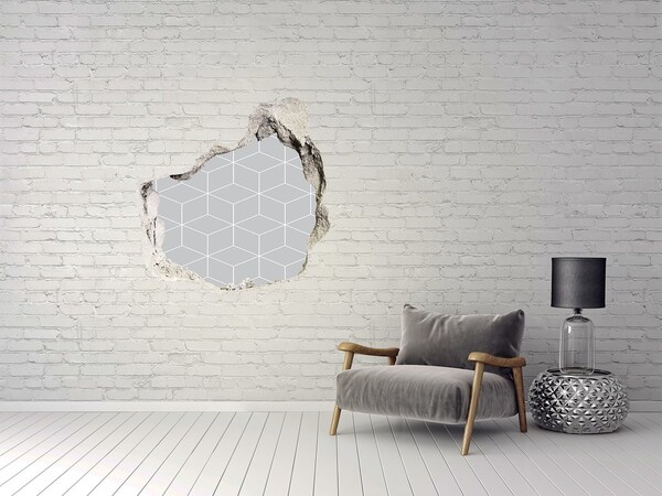 trapstickers mozaiek Gebroken muur met geometrische achtergrond