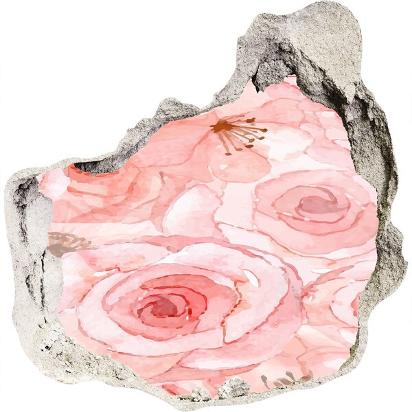 zelfklevende trapfolie Een bloemenmuurschildering in een gat in de muur.