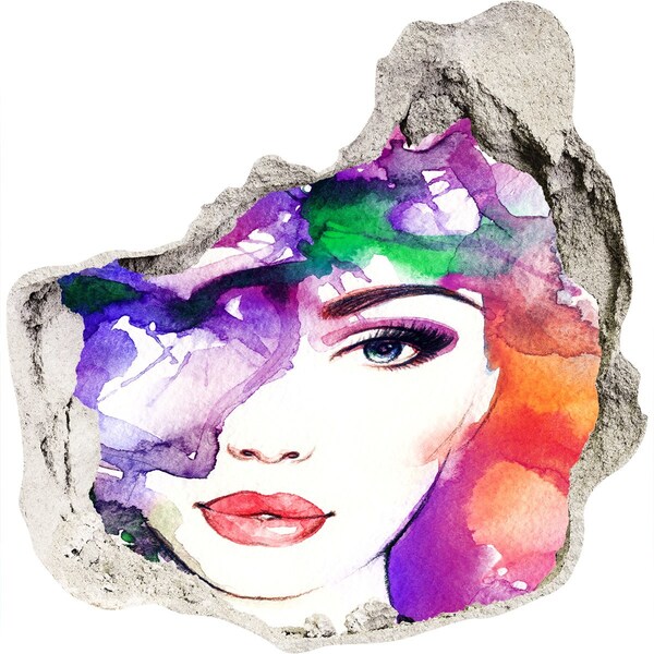 Dziura 3d fototapeta na ścianę Portret w kolorowej wodzie