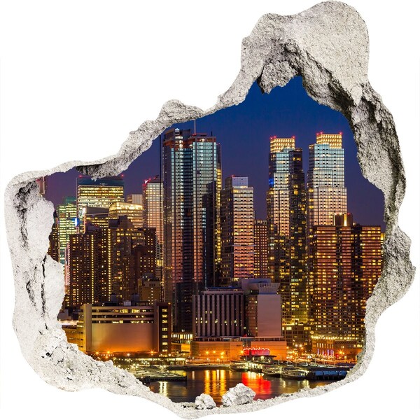 trapstickers mozaiek Nachtpanorama van de stad