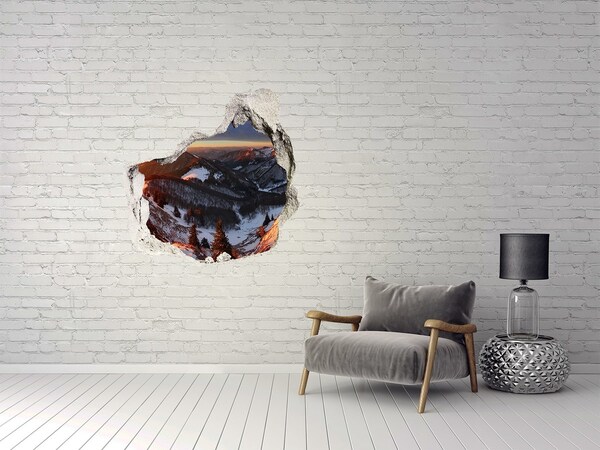 naklejka fototapeta 3D widok Górski krajobraz zimowy