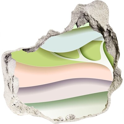 trapstickers tegels Een gebroken muur met uitzicht op het landschap.