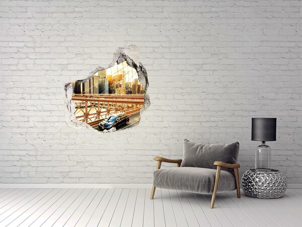 zelfklevende trapfolie Brooklyn Bridge bij zonsondergang