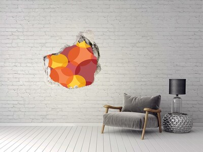 Dziura 3d fototapeta na ścianę Kolorowe kółka na tle betonu