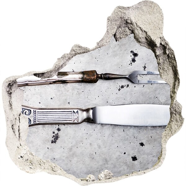 trapstickers tegels Een beschadigde muur met keukengerei.