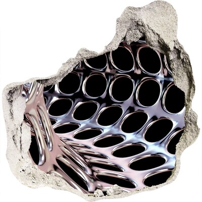 tegelstickers keuken Metalen gaas door een gat in de muur