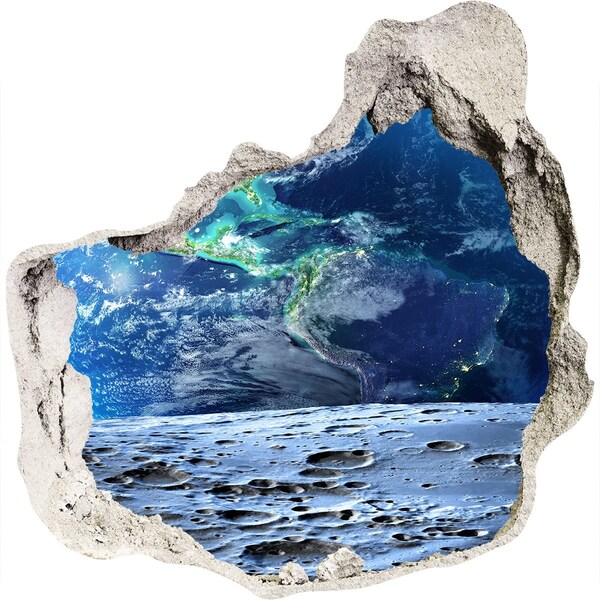 trapfolie Kosmisch uitzicht vanuit een gat in de muur