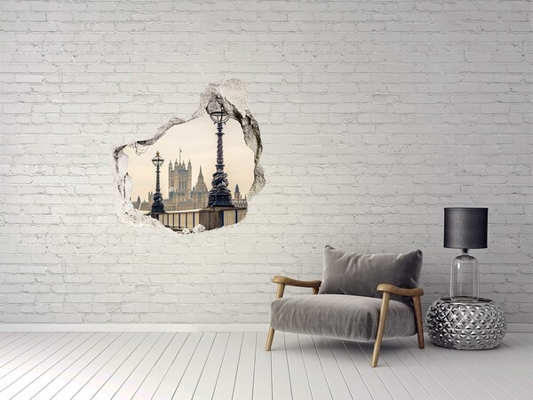 Fototapeta dziura na ścianę 3d Widok na Londyn