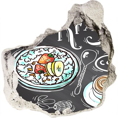 Fototapeta dziura na ścianę Śniadanie w stylu retro