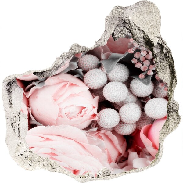 zelfklevende trapfolie Een bloemenparadijs achter de muur.