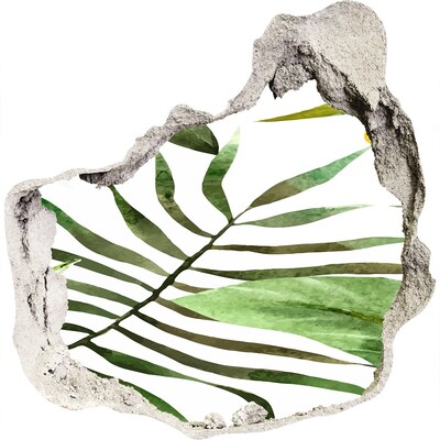 tegelstickers Groene palmboom door een gat in de muur