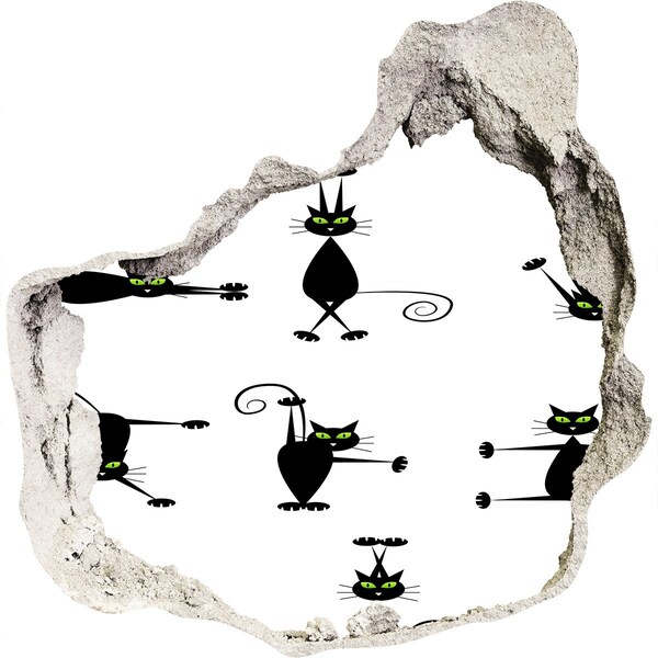 tegelstickers keuken Zwarte katten op een witte achtergrond