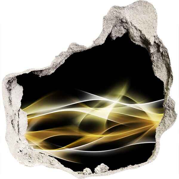 Dziura 3d fototapeta na ścianę Złota szczelina w ścianie