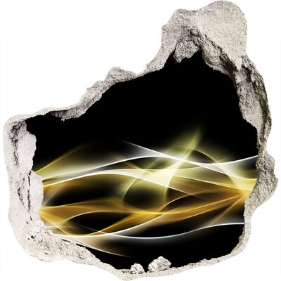 Dziura 3d fototapeta na ścianę Złota szczelina w ścianie