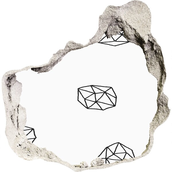 trapstickers mozaiek Gouden diamanten in een gat in de muur