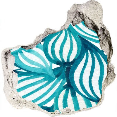 zelfklevende trapfolie Tropische bladeren in een gat in de muur