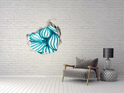 zelfklevende trapfolie Tropische bladeren in een gat in de muur