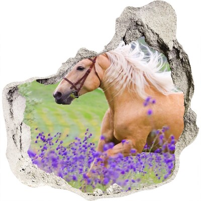 tegelstickers Een paard in een lavendelveld