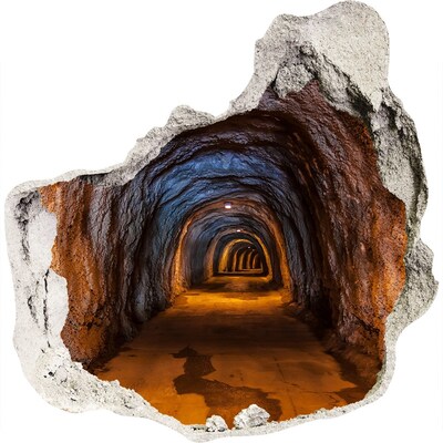 Fototapeta dziura na ścianę 3d Tajemniczy tunel w górach