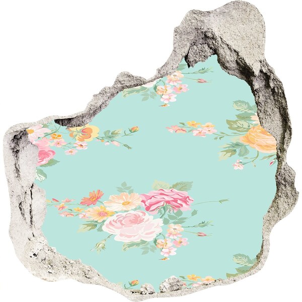 trapstickers mozaiek Een bloemenparadijs achter de muur.