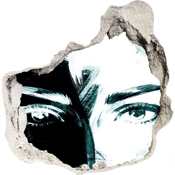 Samoprzylepna dziura ścienna 3D Oczy w betonie