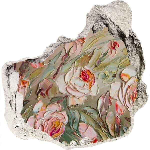 Samoprzylepna dziura naklejka beton Kwiatowy ogród w zniszczonej ścianie