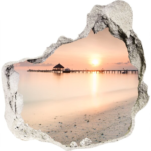 tegelstickers Zonsondergang boven de pier